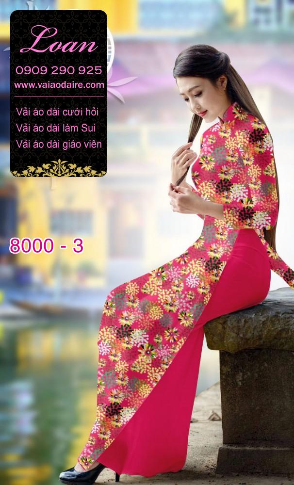 Vải áo dài hoa trên dưới