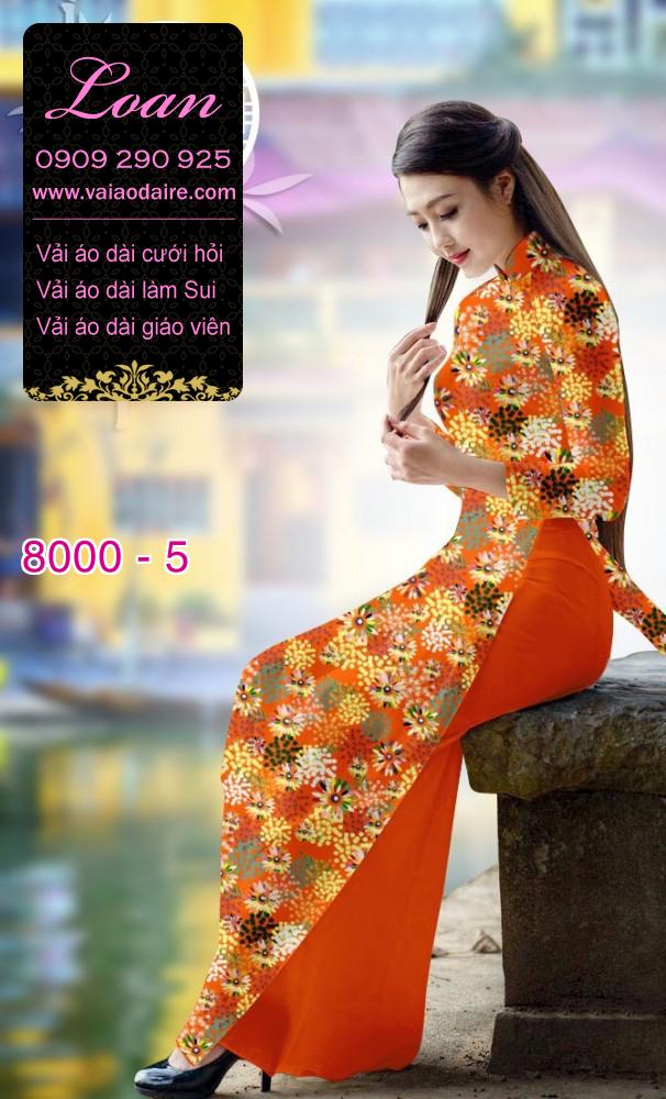 Vải áo dài hoa trên dưới