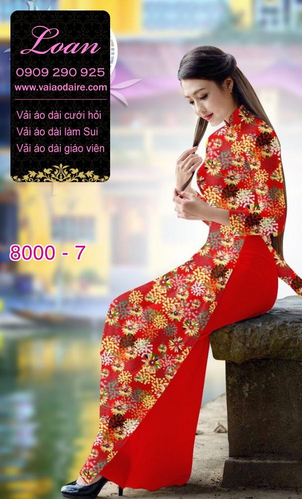 Vải áo dài hoa trên dưới