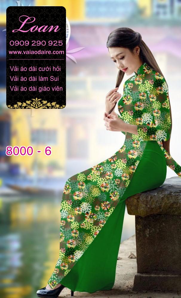 Vải áo dài hoa trên dưới