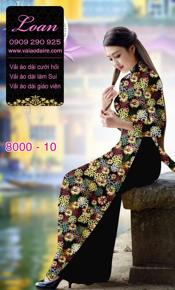 Vải áo dài hoa trên dưới