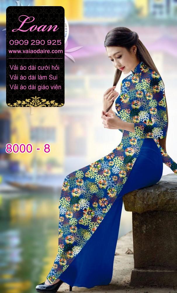 Vải áo dài hoa trên dưới