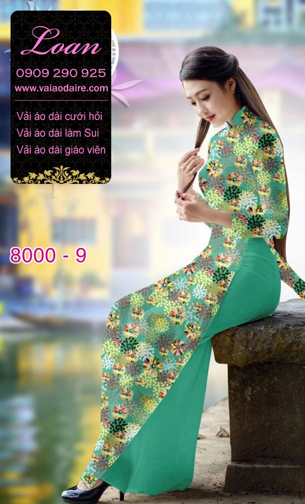 Vải áo dài hoa trên dưới