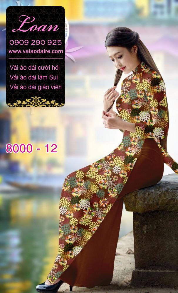 Vải áo dài hoa trên dưới