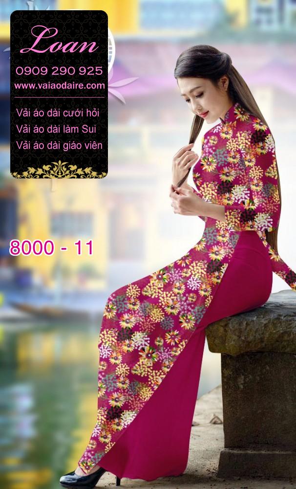 Vải áo dài hoa trên dưới