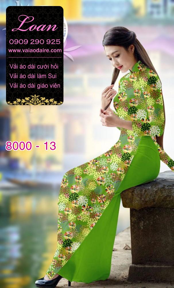Vải áo dài hoa trên dưới
