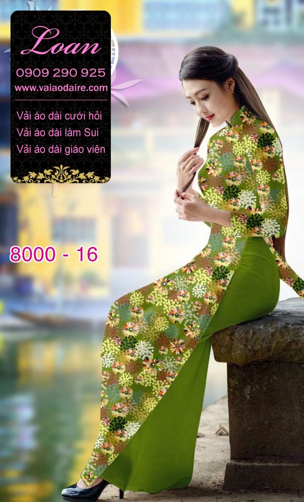 Vải áo dài hoa trên dưới