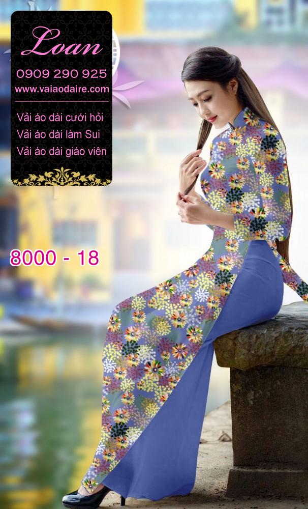 Vải áo dài hoa trên dưới