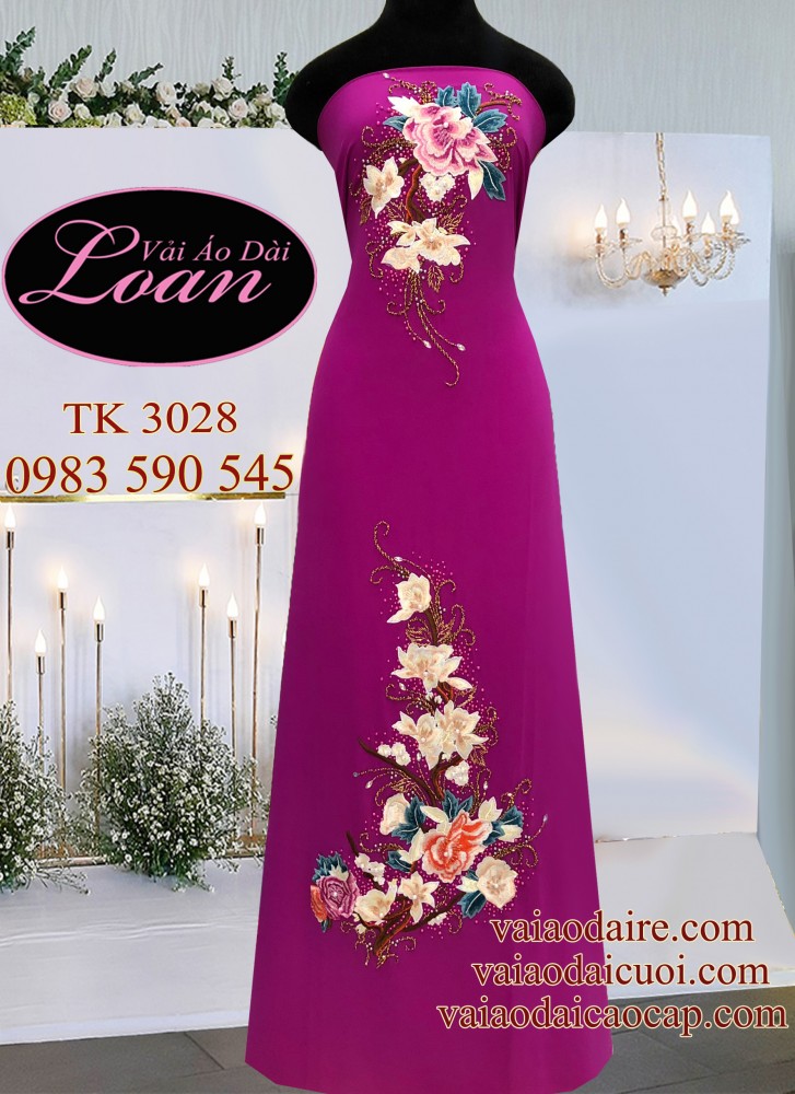 Vải áo dài kết hoa