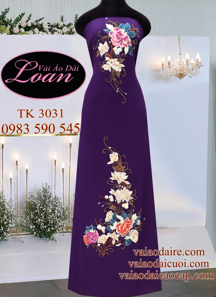 Vải áo dài kết hoa