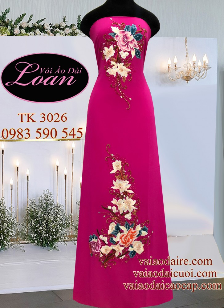 Vải áo dài kết hoa