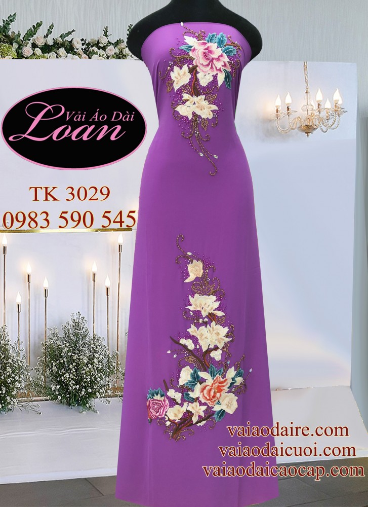 Vải áo dài kết hoa