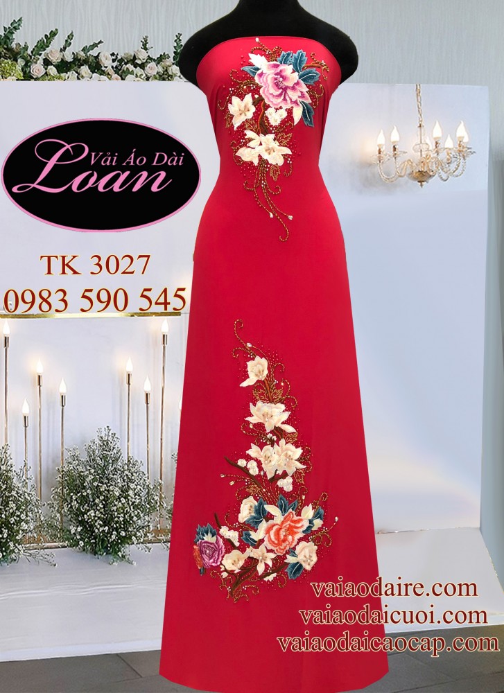 Vải áo dài kết hoa