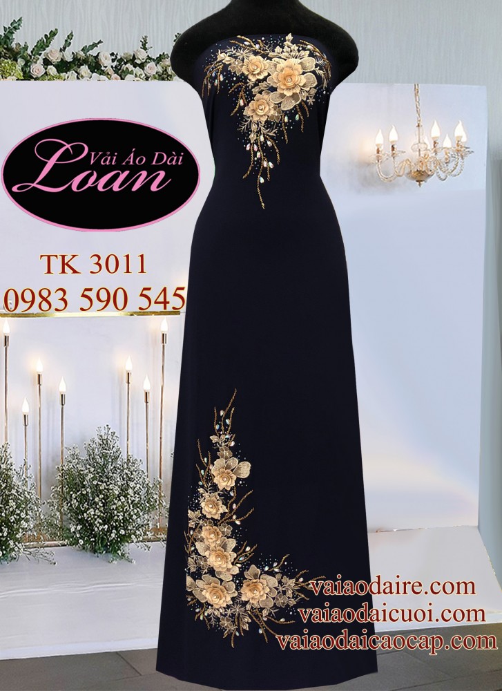 Vải áo dài kết hoa