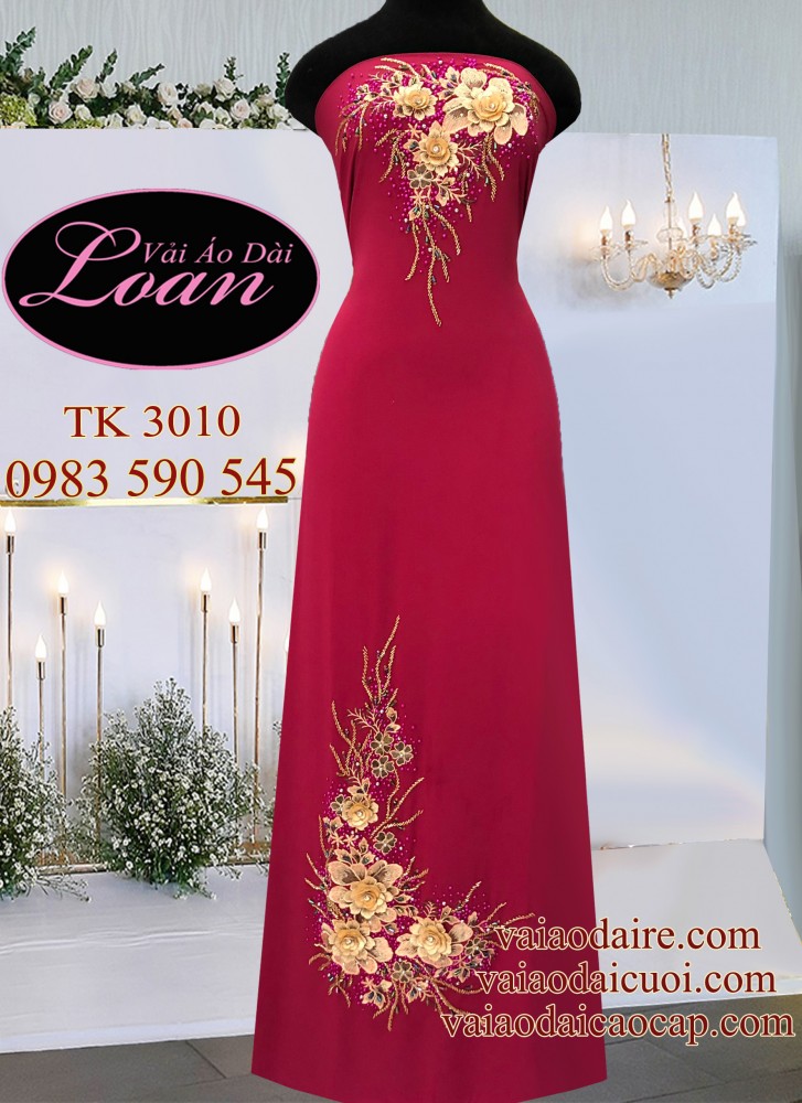 Vải áo dài kết hoa