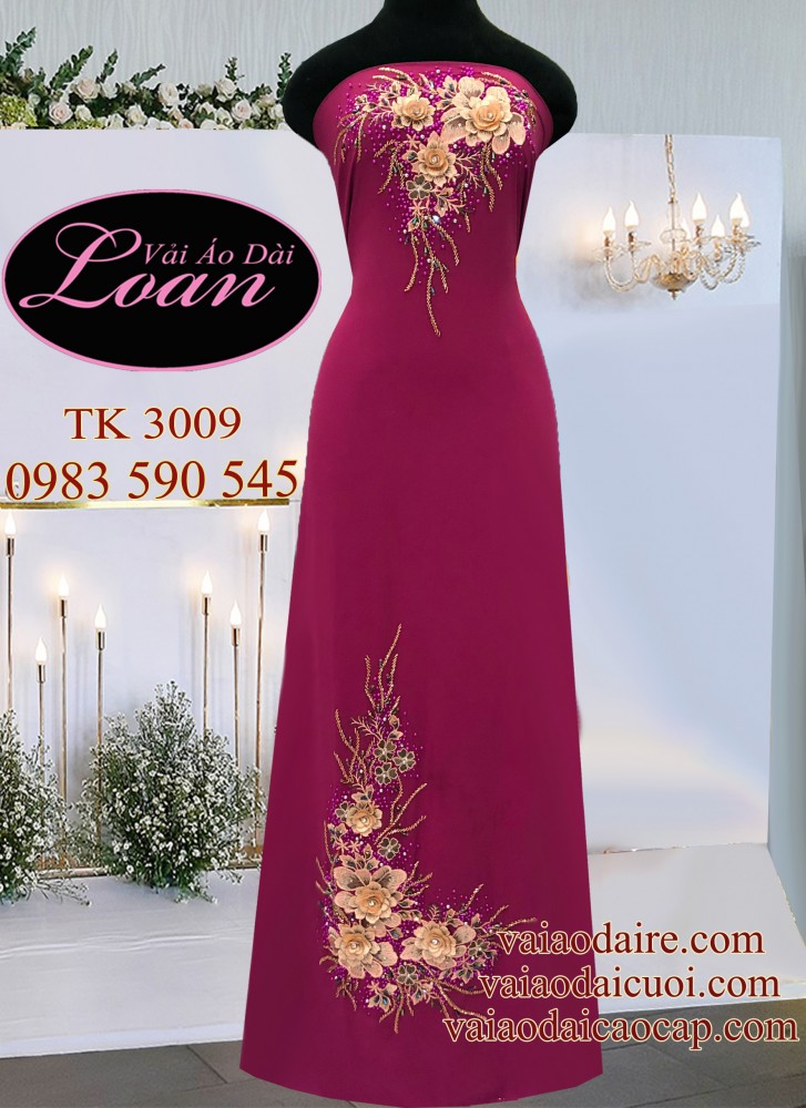 Vải áo dài kết hoa