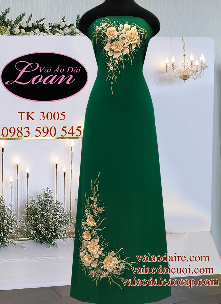 Vải áo dài kết hoa