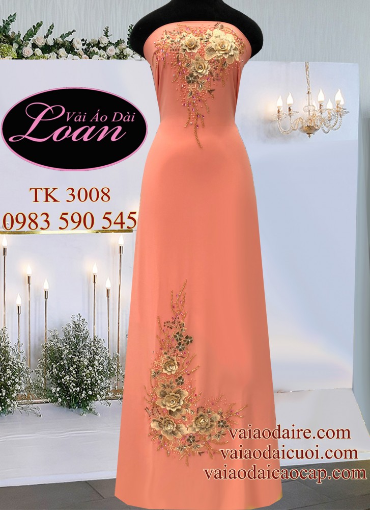 Vải áo dài kết hoa