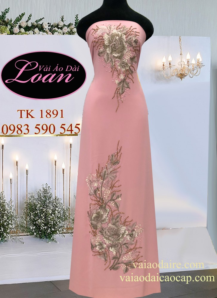 Vải áo dài kết hoa