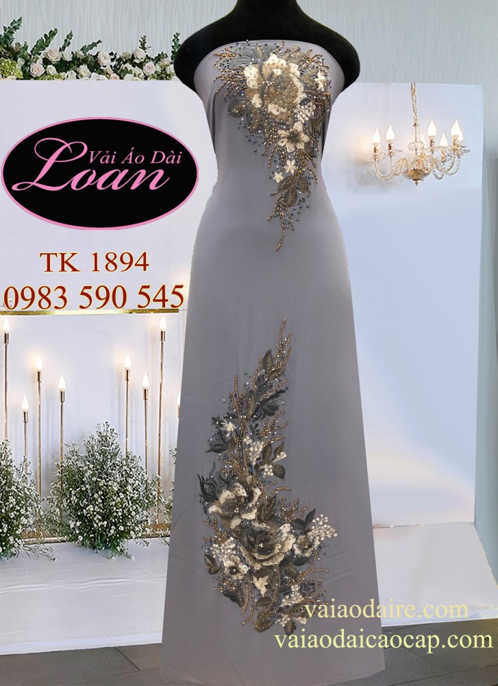 Vải áo dài kết hoa