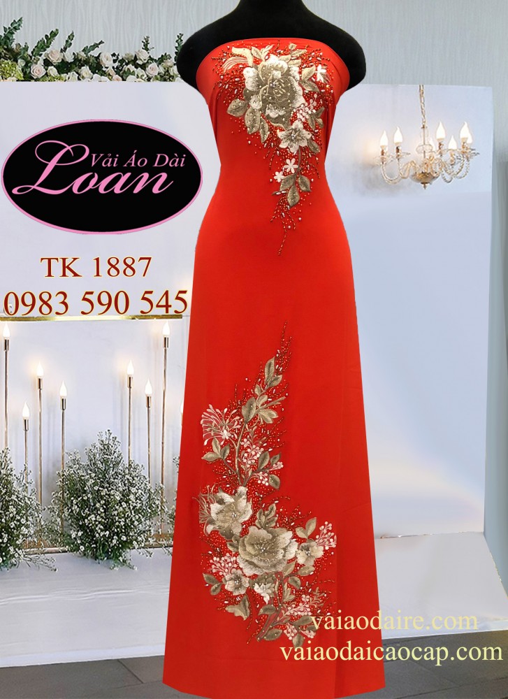 Vải áo dài kết hoa