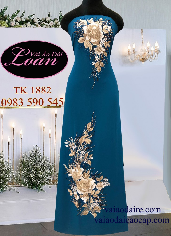 Vải áo dài kết hoa