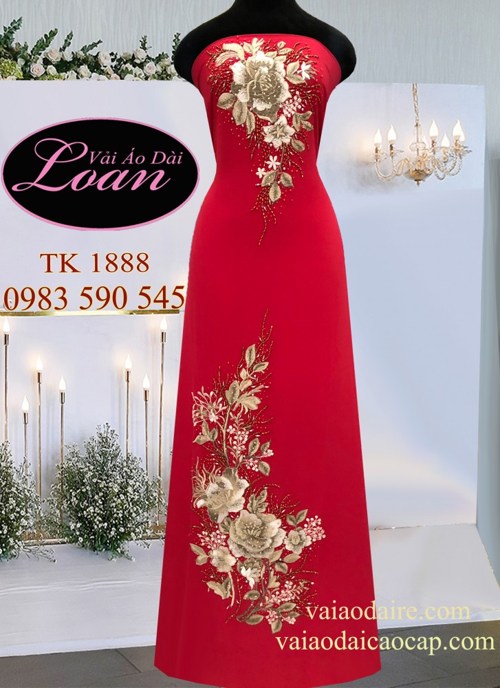 Vải áo dài kết hoa