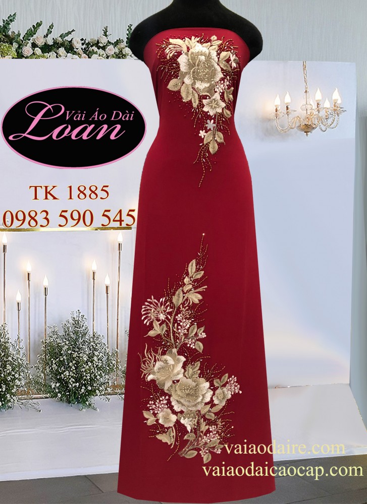 Vải áo dài kết hoa