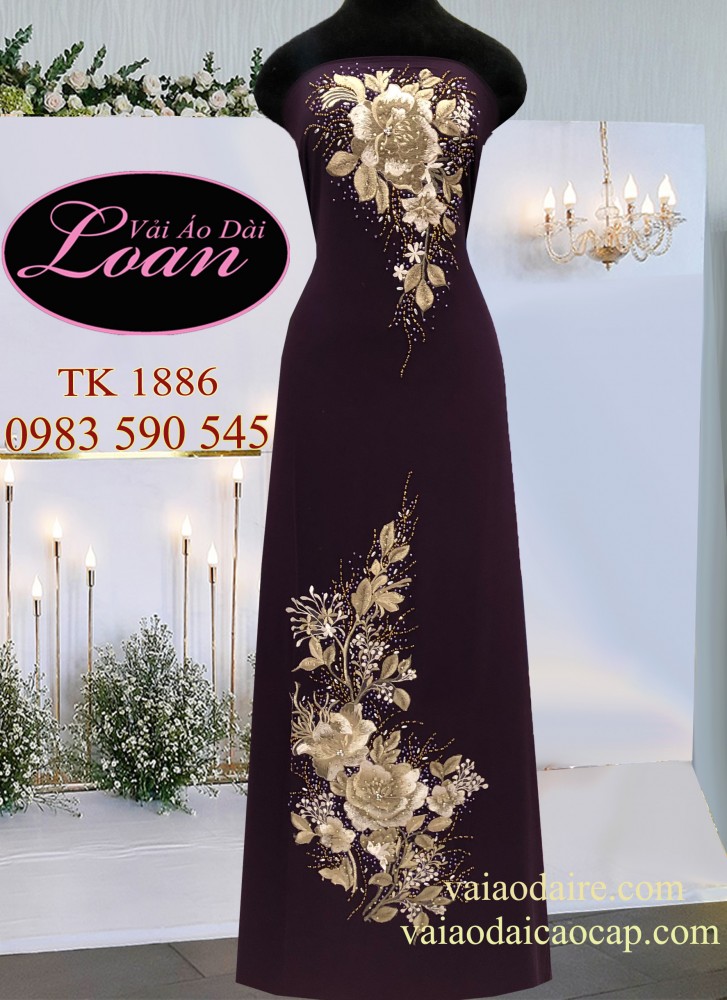 Vải áo dài kết hoa