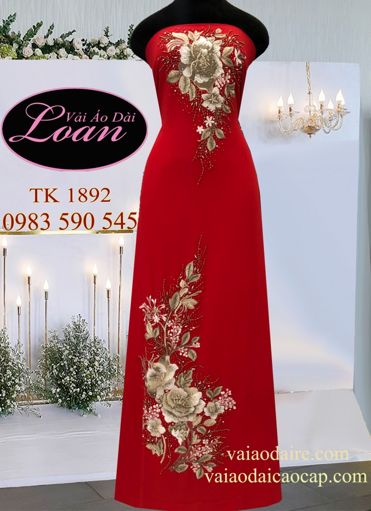 Vải áo dài kết hoa