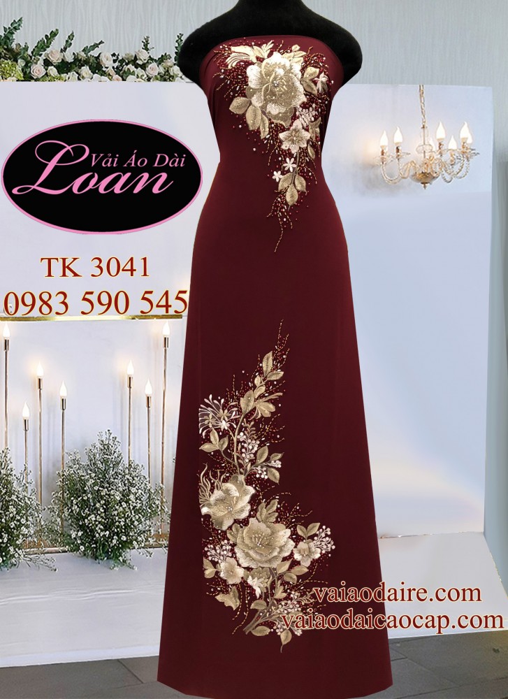 Vải áo dài kết hoa