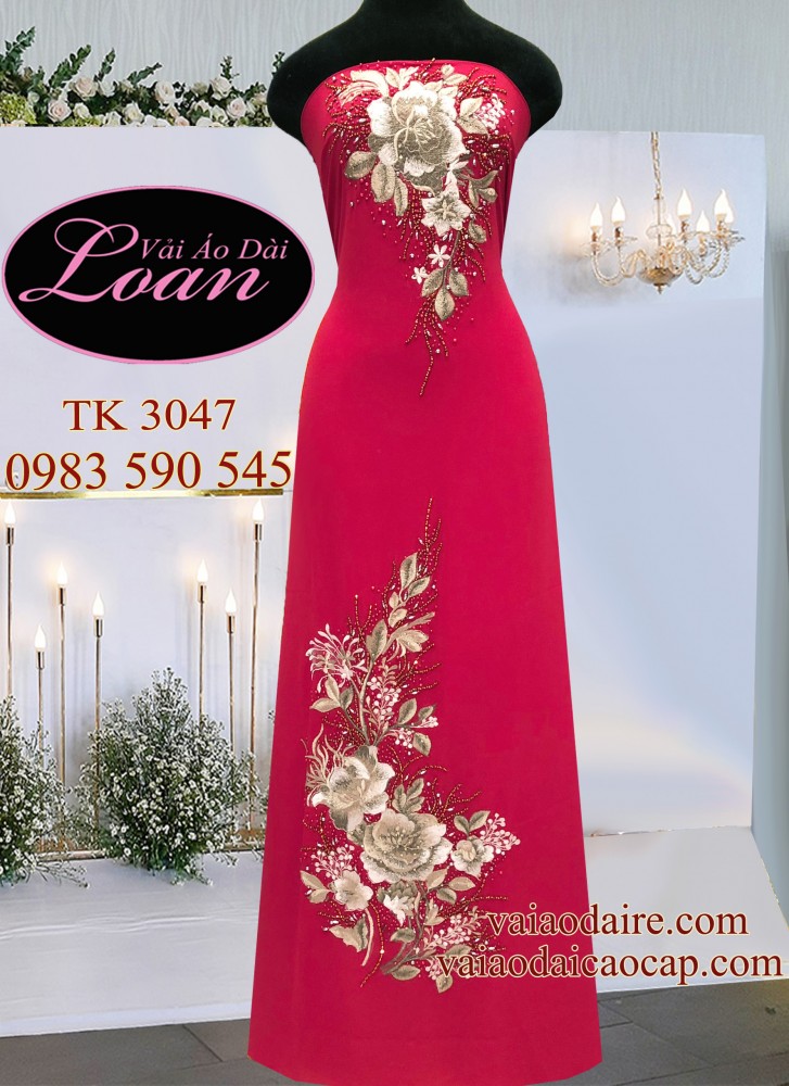 Vải áo dài kết hoa