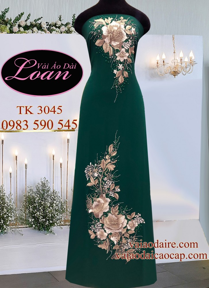 Vải áo dài kết hoa