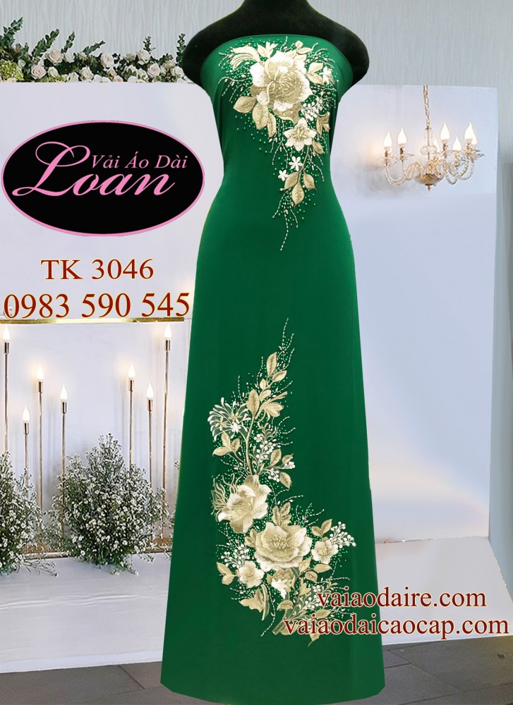 Vải áo dài kết hoa