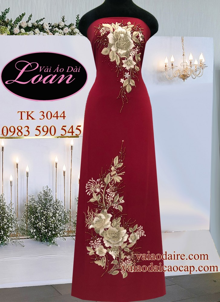 Vải áo dài kết hoa