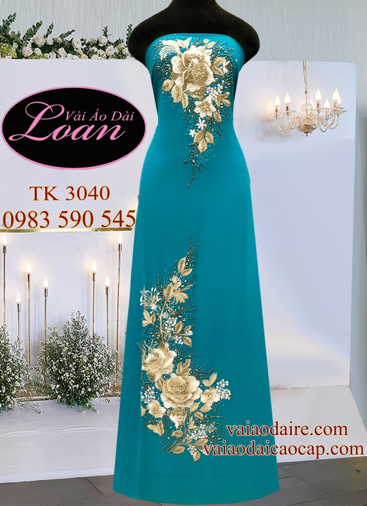 Vải áo dài kết hoa