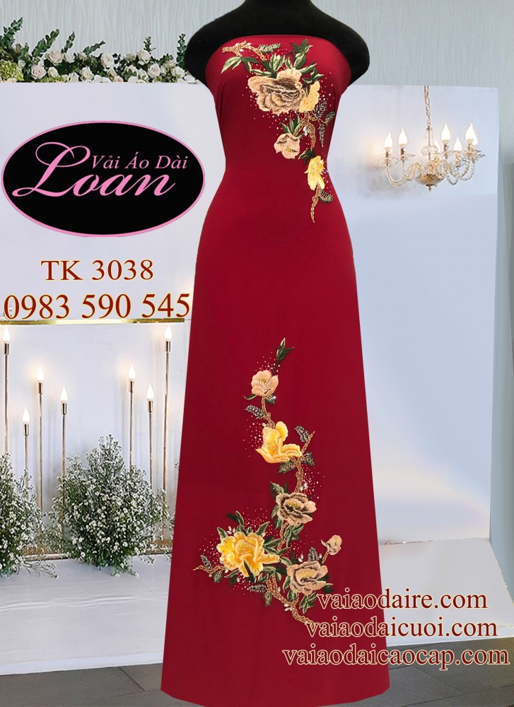 Vải áo dài kết hoa