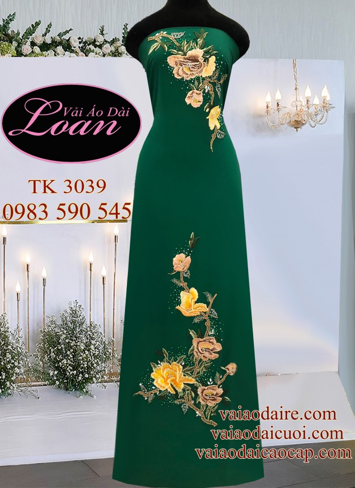 Vải áo dài kết hoa