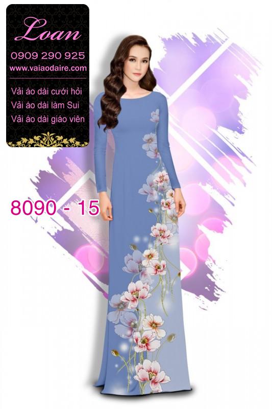 Vải áo dài hoa chạy dọc Vải áo dài hoa chạy dọc