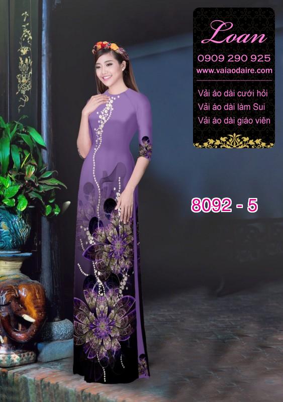 Vải áo dài hoa 3D