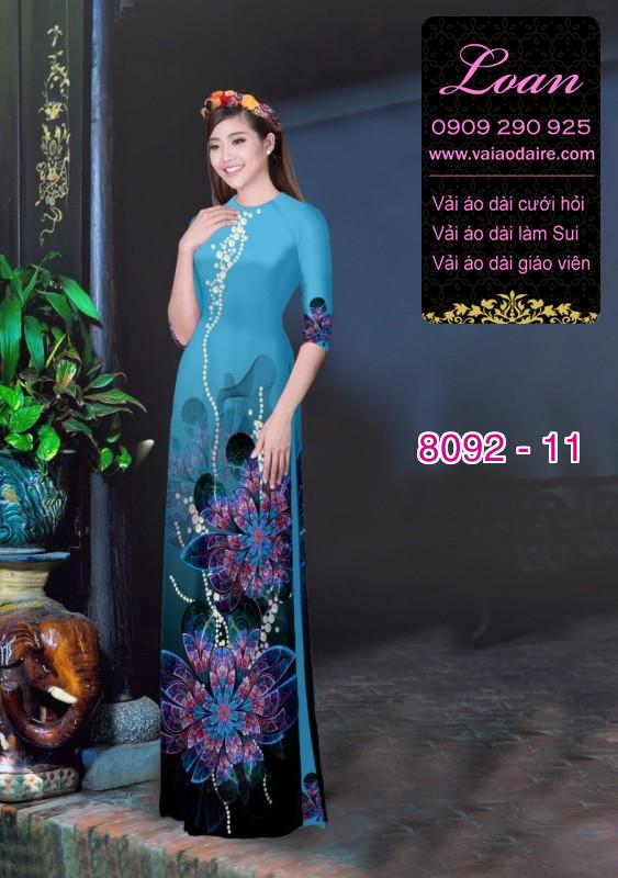 Vải áo dài hoa 3D