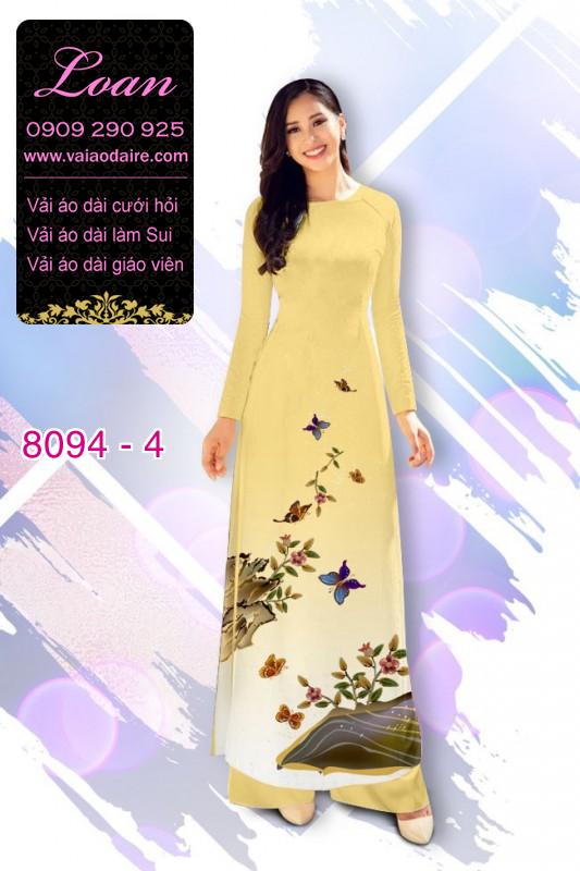 Vải áo dài hoa 3D