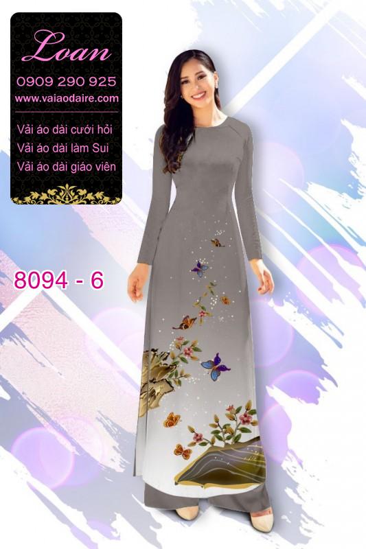 Vải áo dài hoa 3D