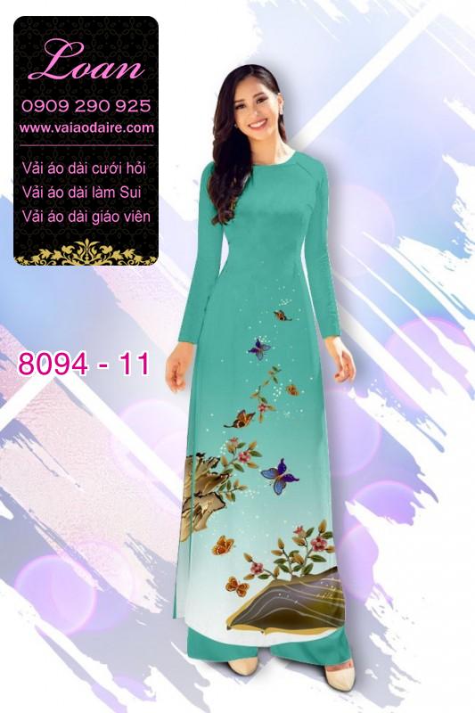 Vải áo dài hoa 3D