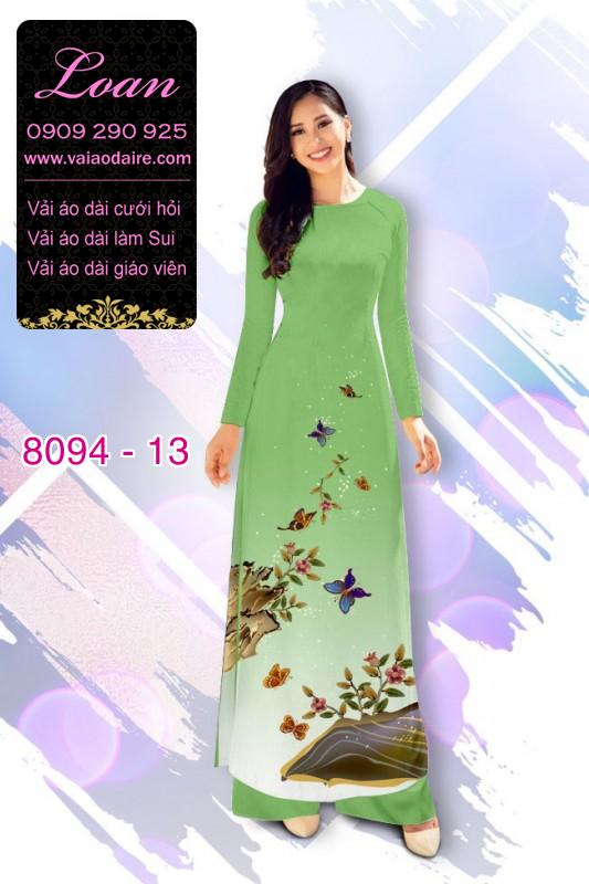 Vải áo dài hoa 3D
