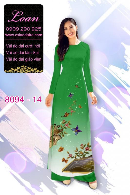 Vải áo dài hoa 3D