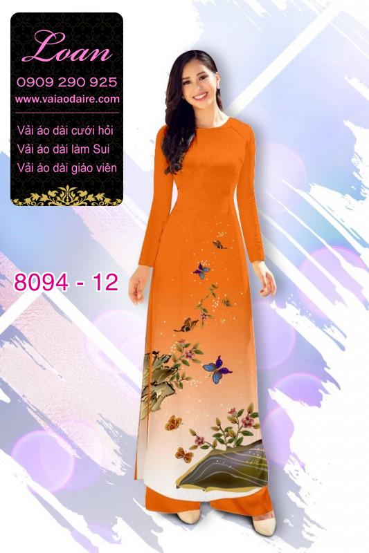 Vải áo dài hoa 3D