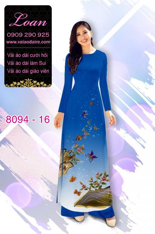 Vải áo dài hoa 3D
