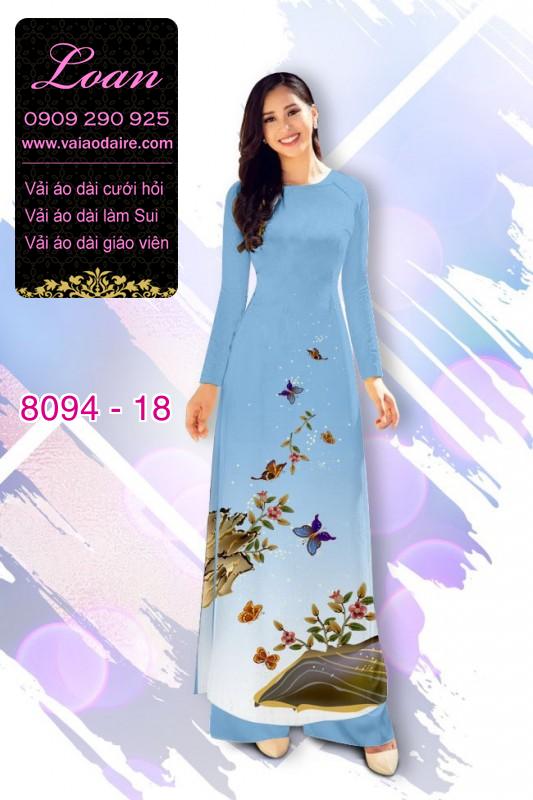 Vải áo dài hoa 3D