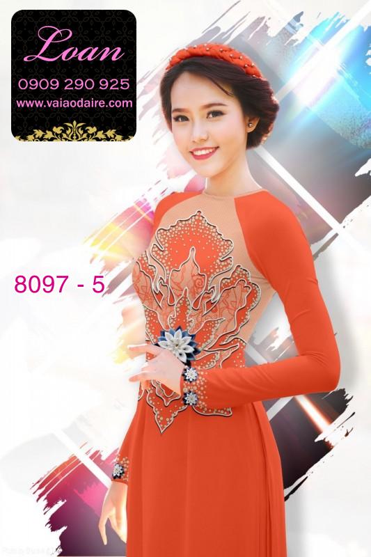 Vải áo dài hoa 3D